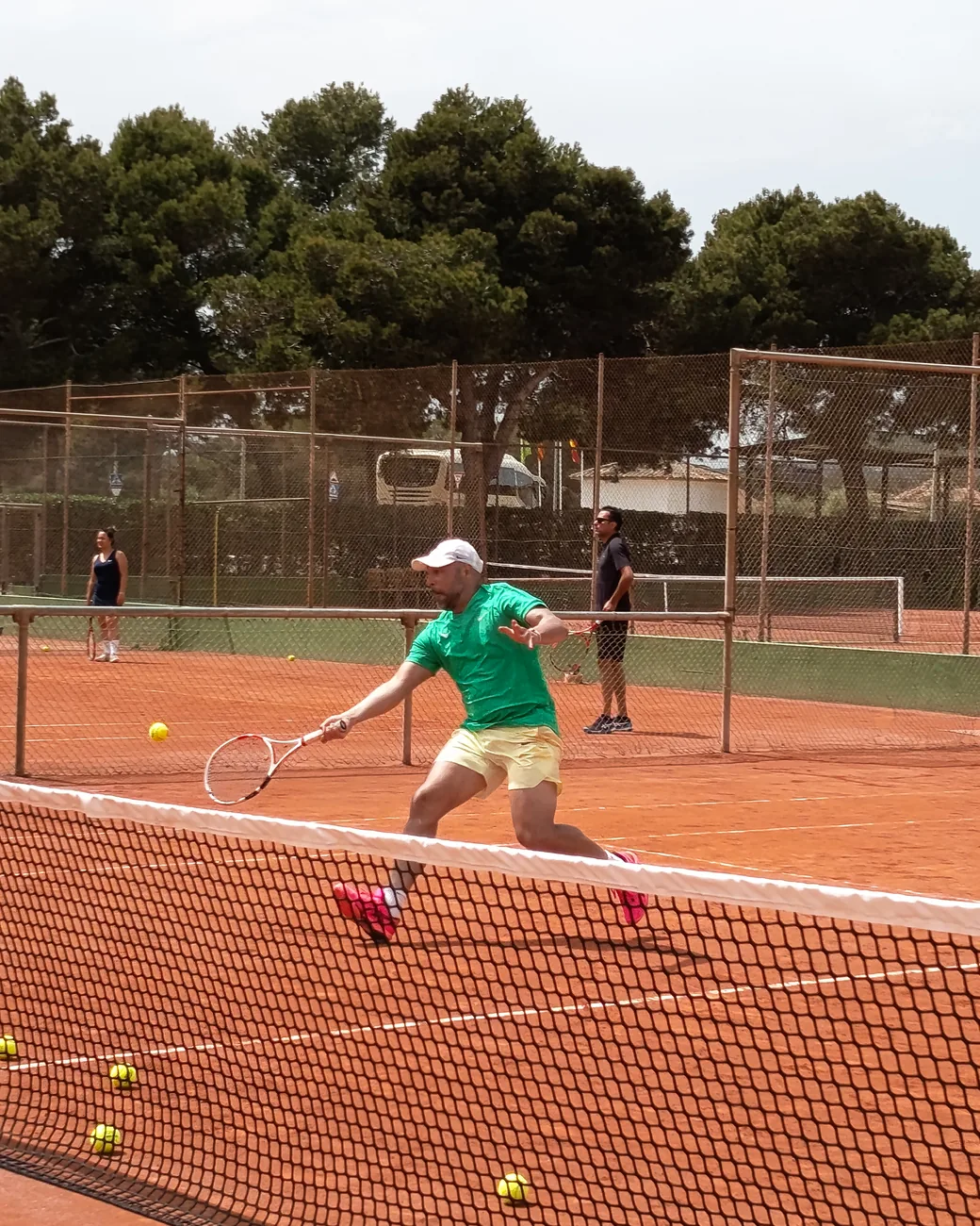 Player in action on red clay